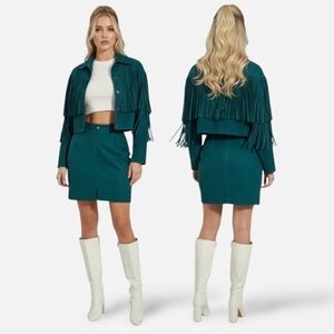 True Vintage 80's COSA NOVA Genuine Suede Leather Skirt